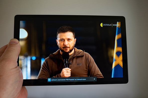 A screen grab of President of Ukraine Volodymyr Zelenskyy's